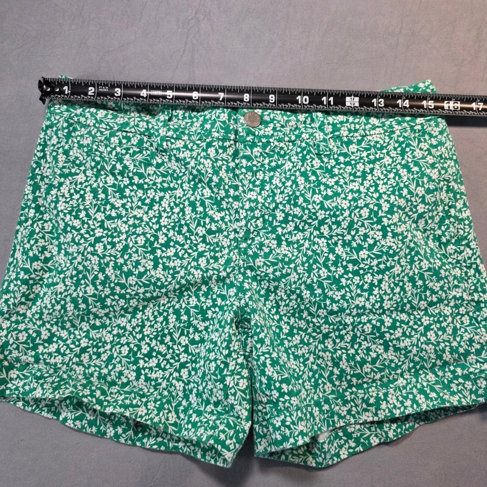Market &‎ Spruce Green Floral Shorts Womens 6 Cotton Stretch Botanical Print